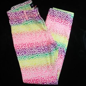 Girls leopard print skinny jeans